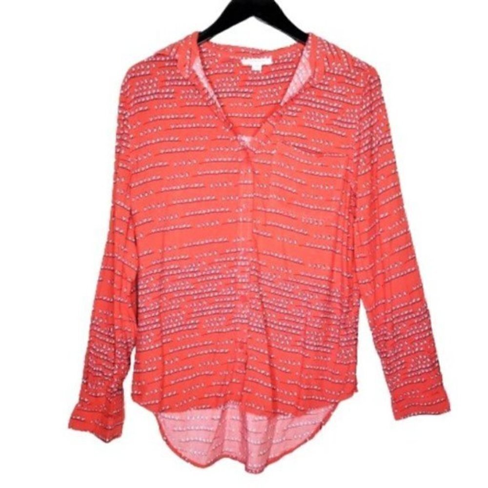 beachlunchlounge Orange Heart Alanna Button Up